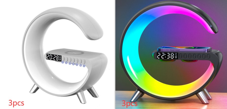 G-Shaped LED Lamp Speaker with Wireless Charger and App Control - ThingsThatMakeSense