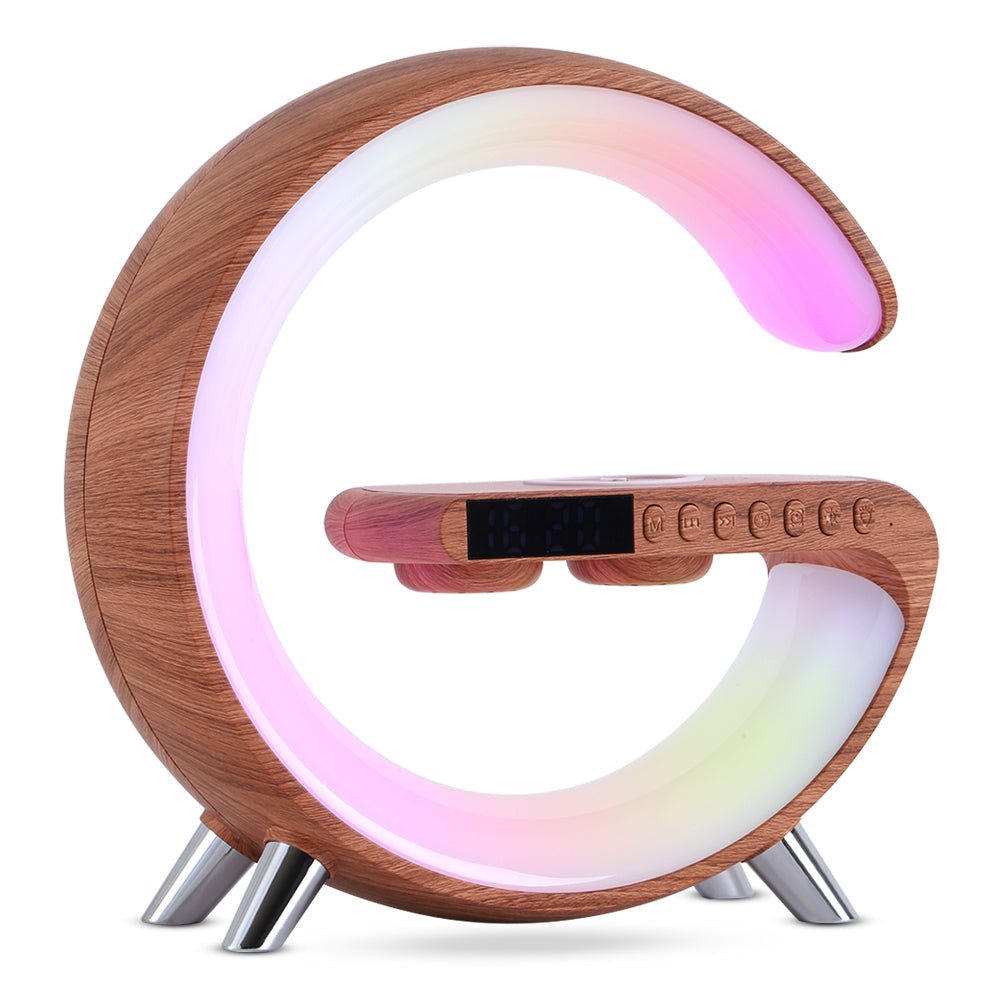 G-Shaped LED Lamp Speaker with Wireless Charger and App Control - ThingsThatMakeSense