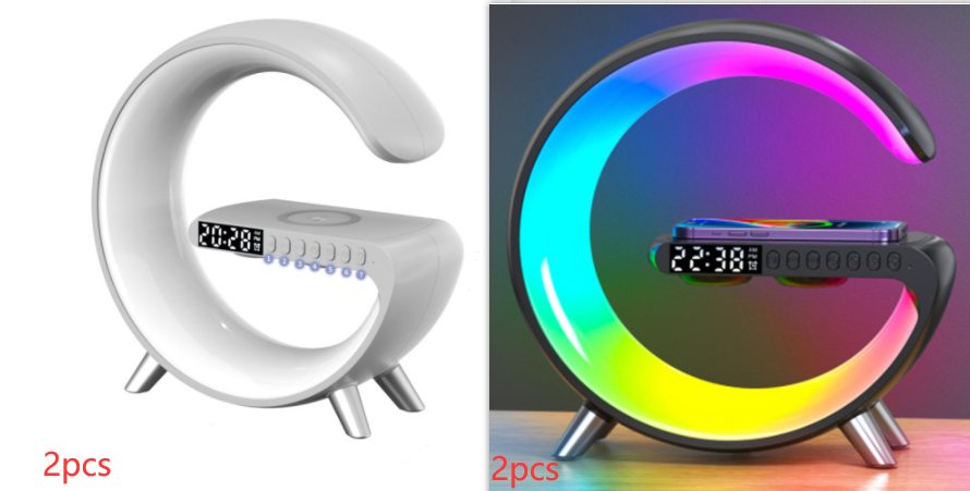 G-Shaped LED Lamp Speaker with Wireless Charger and App Control - ThingsThatMakeSense