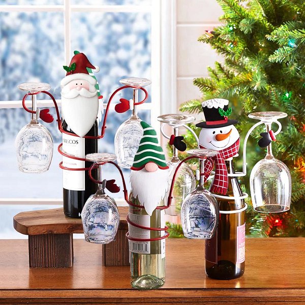 Christmas Wine Bottle and Wine Glass Holder - ThingsThatMakeSense