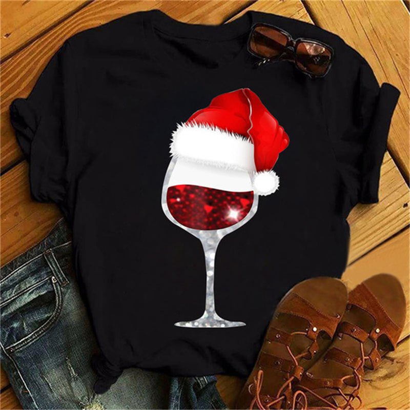 Christmas Wine Glass T-Shirt | Funny Holiday T-Shirt - ThingsThatMakeSense