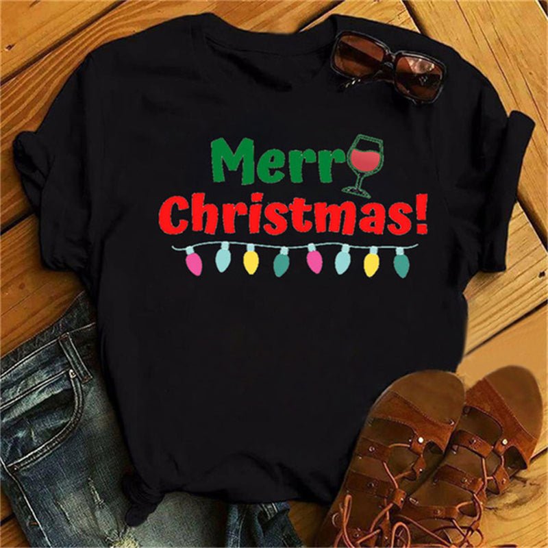 Christmas Wine Glass T-Shirt | Funny Holiday T-Shirt - ThingsThatMakeSense