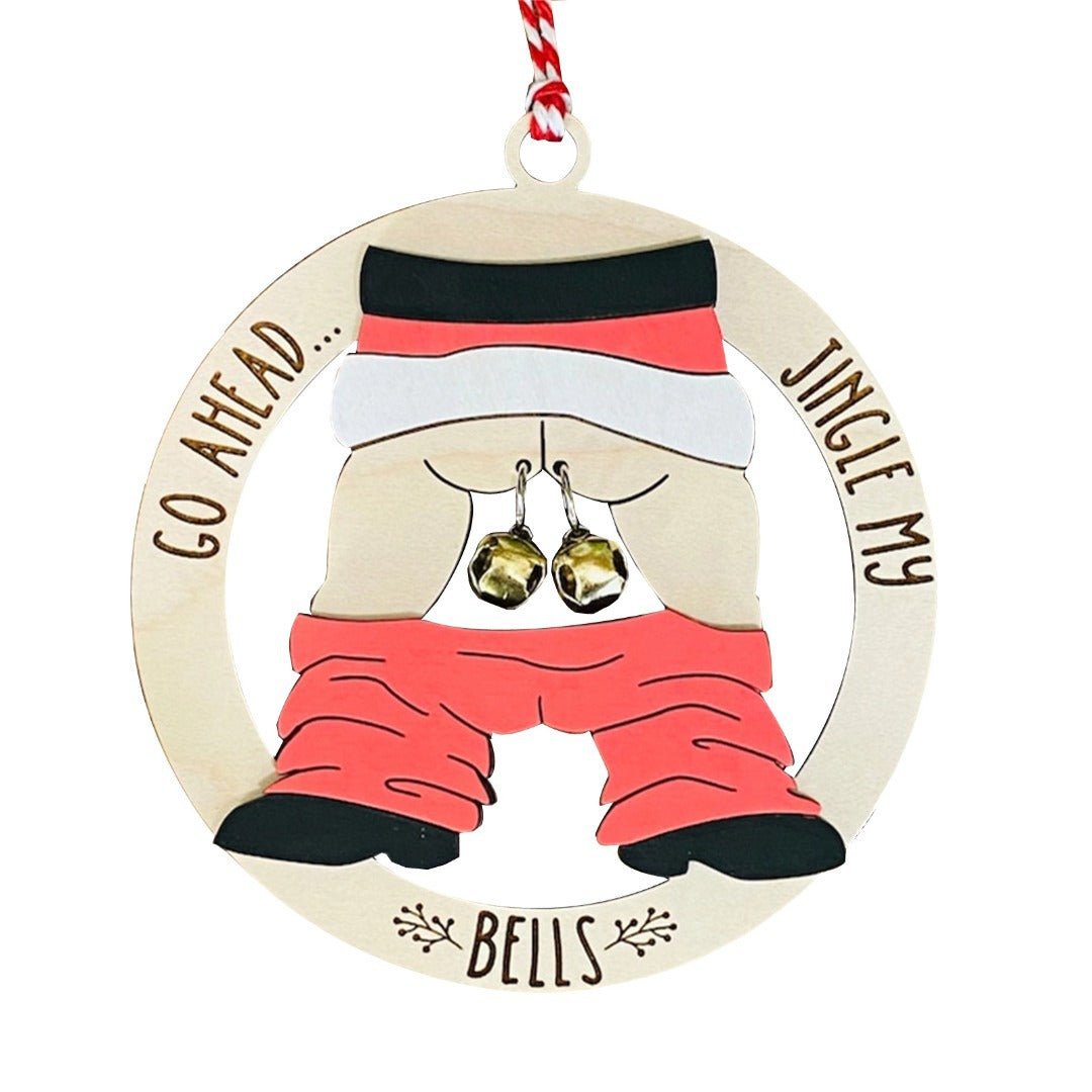 Funny Jingle Balls Santa Christmas Ornament - ThingsThatMakeSense