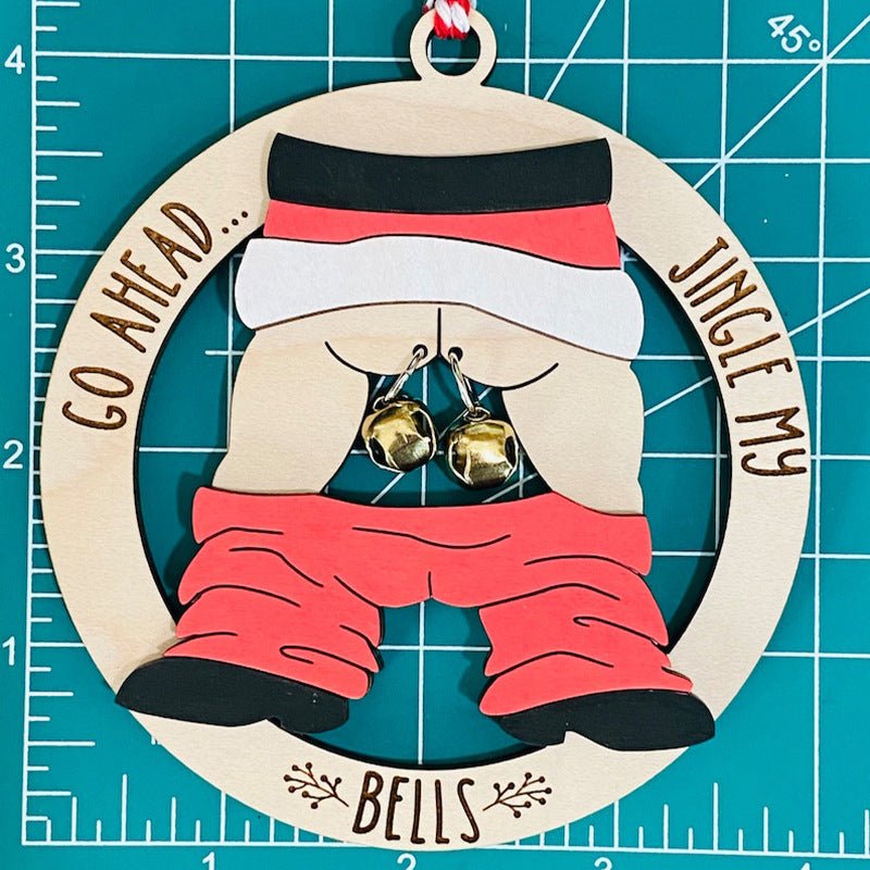 Funny Jingle Balls Santa Christmas Ornament - ThingsThatMakeSense