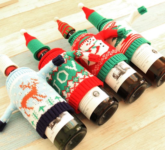 Knitted Ugly Christmas Sweater for Wine Bottle - ThingsThatMakeSense