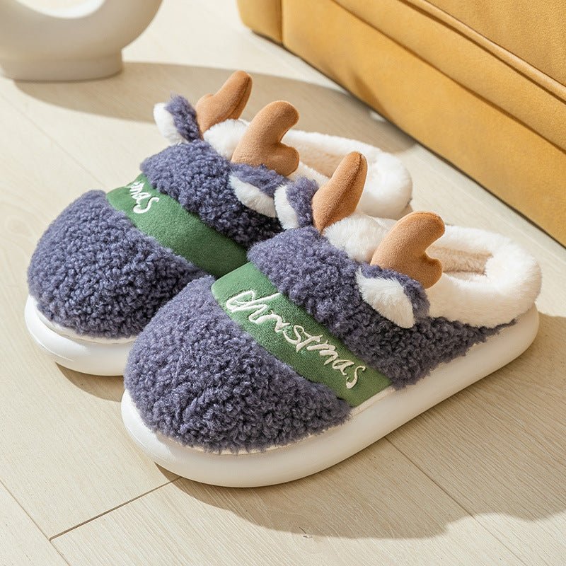 Reindeer Christmas Slippers | Cozy Holiday Slippers - ThingsThatMakeSense