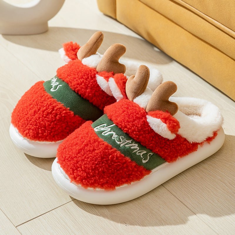 Reindeer Christmas Slippers | Cozy Holiday Slippers - ThingsThatMakeSense