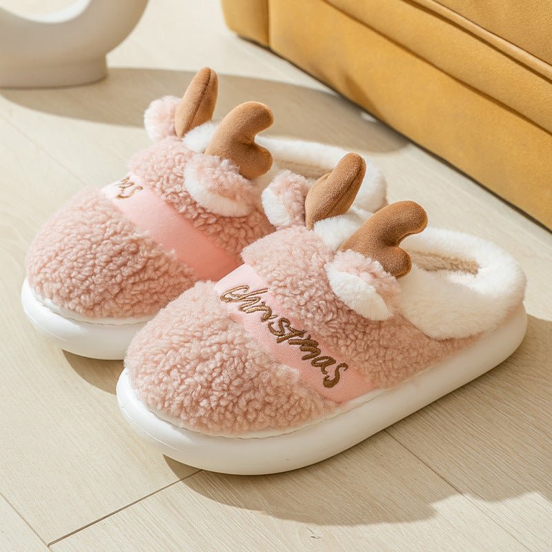 Reindeer Christmas Slippers | Cozy Holiday Slippers - ThingsThatMakeSense