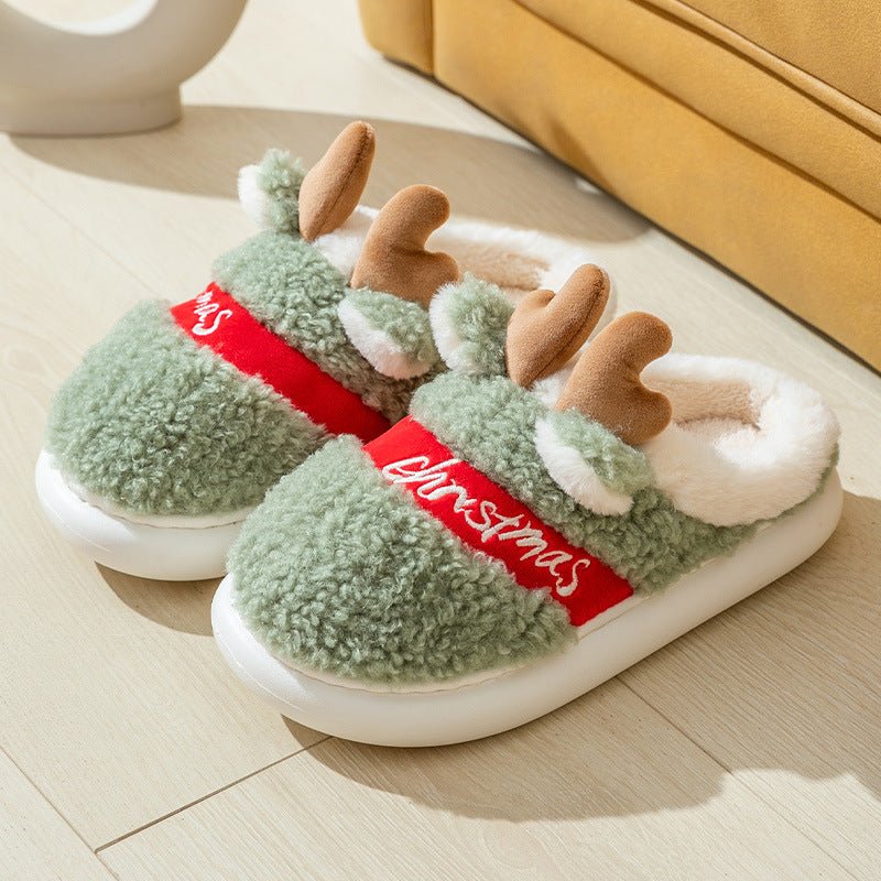 Reindeer Christmas Slippers | Cozy Holiday Slippers - ThingsThatMakeSense