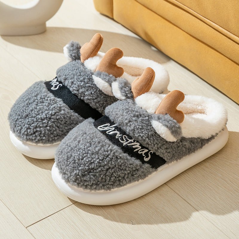 Reindeer Christmas Slippers | Cozy Holiday Slippers - ThingsThatMakeSense