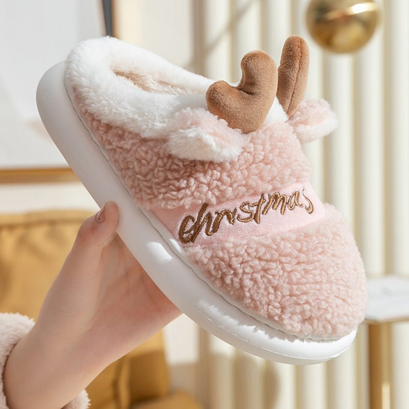 Reindeer Christmas Slippers | Cozy Holiday Slippers - ThingsThatMakeSense