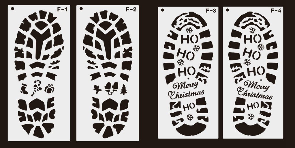 Santa + Reindeer Christmas Footprint Stencil - ThingsThatMakeSense