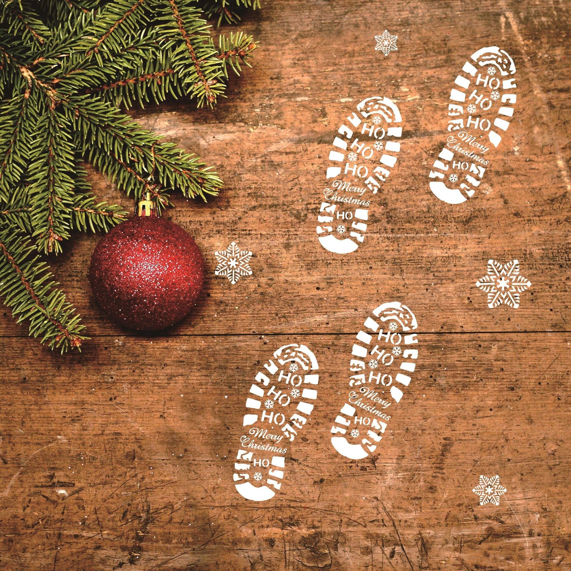 Santa + Reindeer Christmas Footprint Stencil - ThingsThatMakeSense