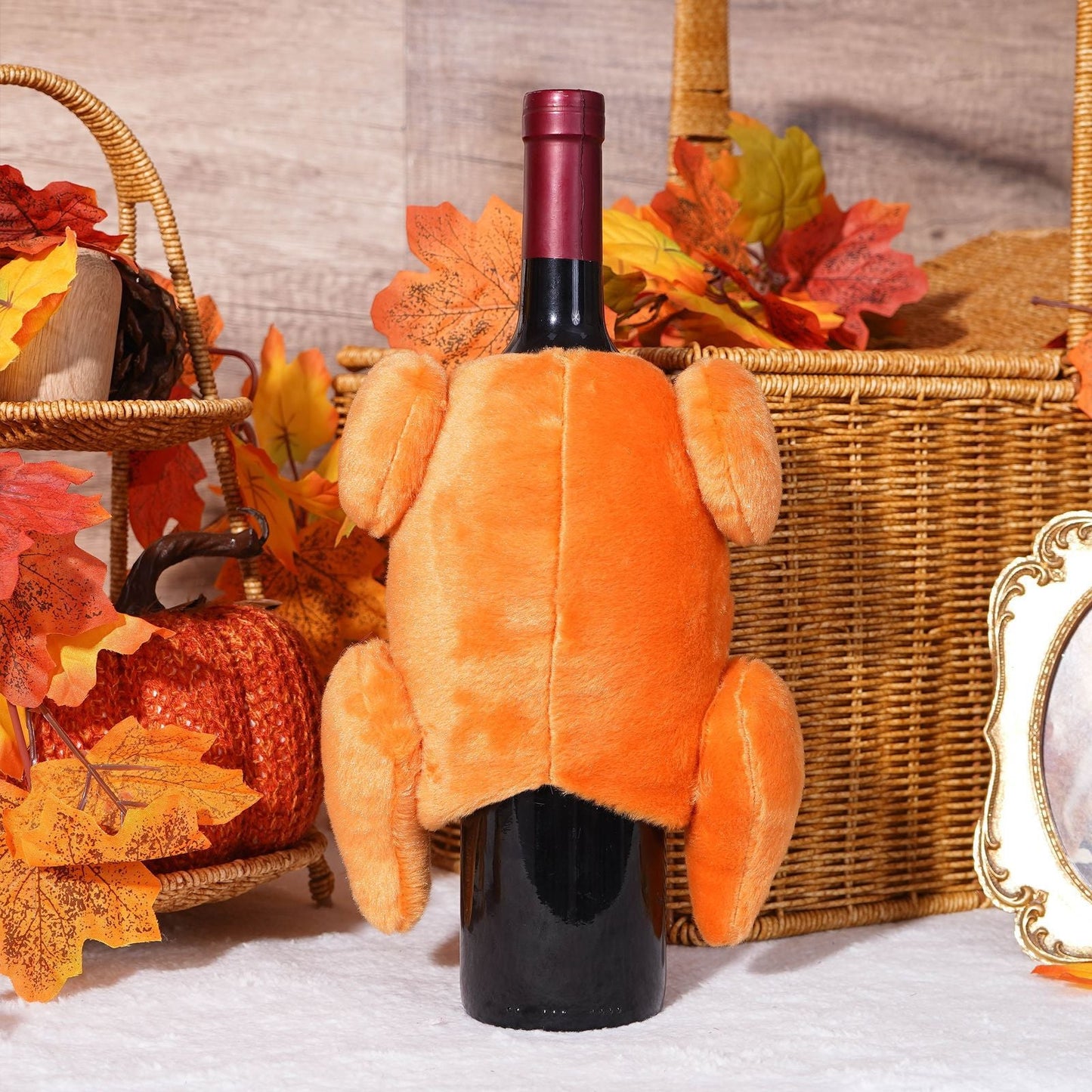 Thanksgiving Turkey Wine Bottle Cover | Funny Wine Bottle Holder - ThingsThatMakeSense